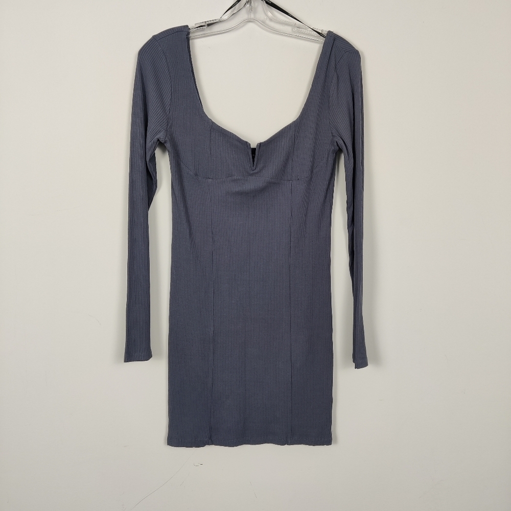 Forever 21 Women's Ribbed Bodycon Mini Dress Size Large NEW Square Neck